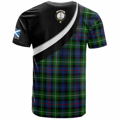 Scottish Kirkpatrick Clan Crest Tartan T-Shirt - Scotland Forever Style Back Side Tartan Plaid