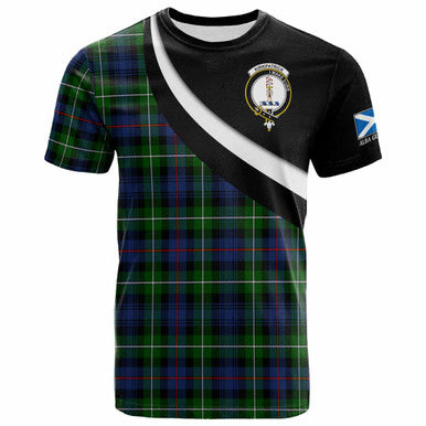 Scottish Kirkpatrick Clan Crest Tartan T-Shirt - Scotland Forever Style Front Side Tartan Plaid