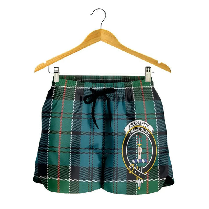 Scottish Kirkpatrick Clan Crest Tartan Women Shorts
