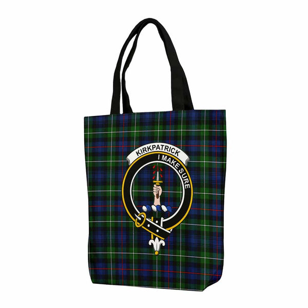 Scottish Kirkpatrick Clan Crest Tartan Canvas Bag With Shoulder Strap Tartan Plaid 1