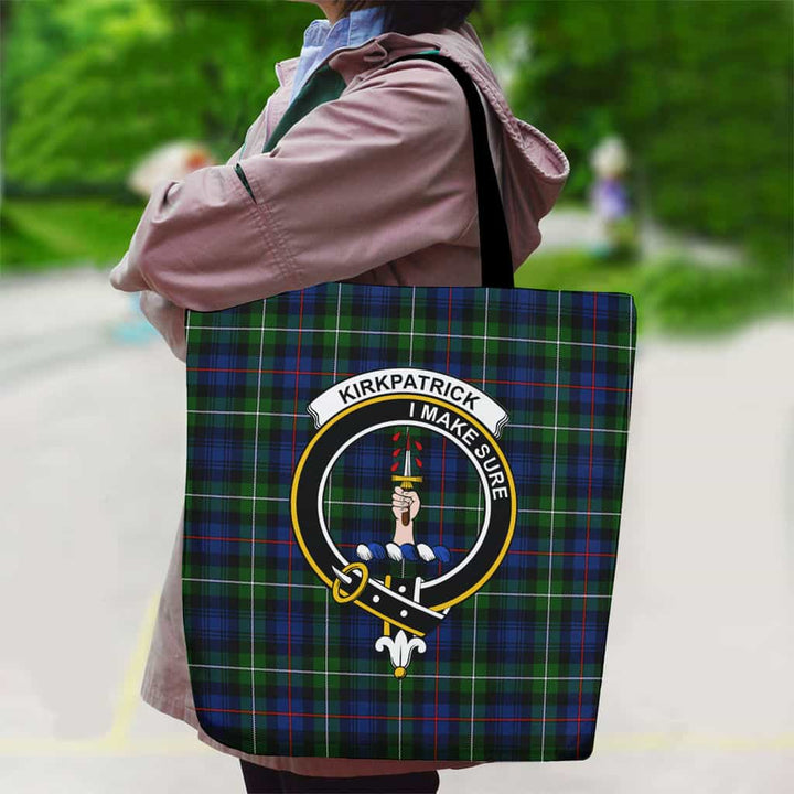 Scottish Kirkpatrick Clan Crest Tartan Canvas Bag With Shoulder Strap Tartan Plaid 2