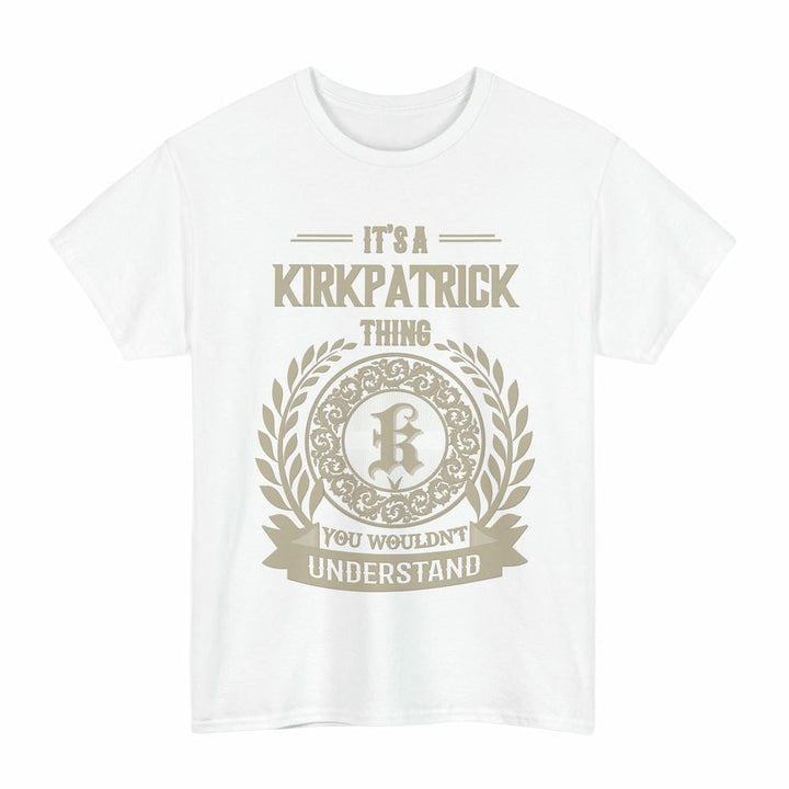 Scottish Kirkpatrick Clan Tartan T-Shirt - Vintage Family Name Tartan Plaid White Color