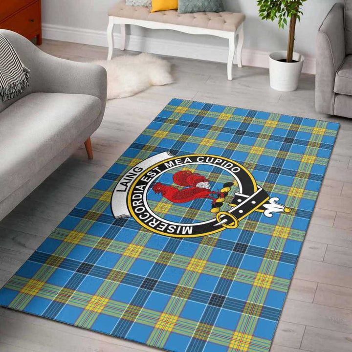 Scottish Laing Clan Crest Tartan Area Rug Tartan Plaid 1