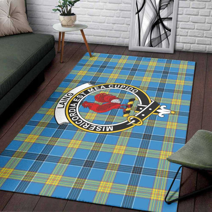 Scottish Laing Clan Crest Tartan Area Rug Tartan Plaid 3