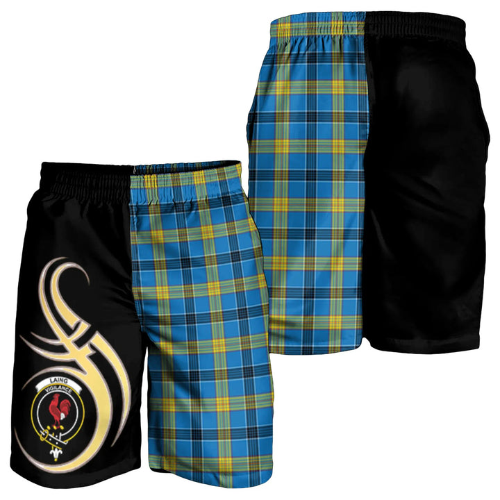 Scottish Laing Clan Crest Tartan Believe in Me Men's Shorts