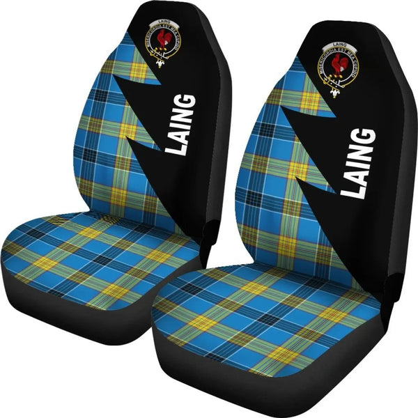 Scottish Laing Clan Crest Tartan Car Seat Covers - Flash Style 2