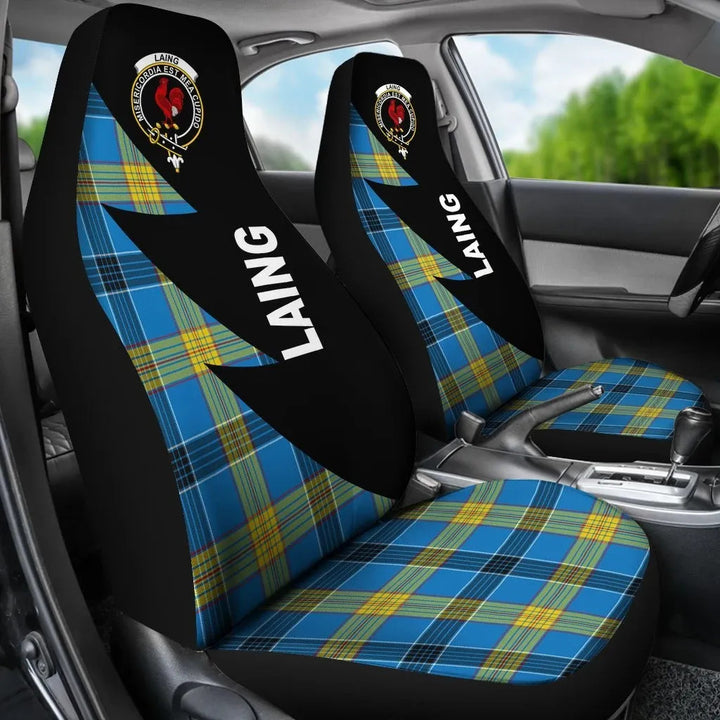Scottish Laing Clan Crest Tartan Car Seat Covers - Flash Style 3