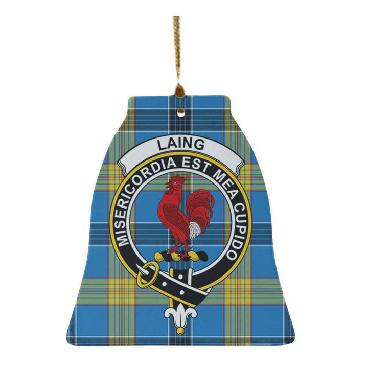 Scottish Laing Clan Crest Tartan Ceramic Ornament Bell Shape Tartan Plaid