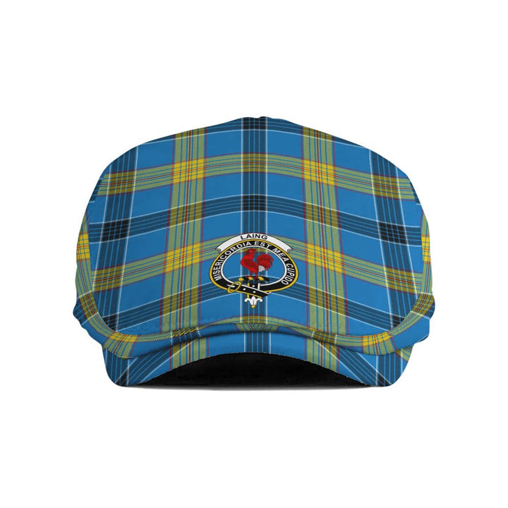 Scottish Laing Clan Crest Tartan Flat Cap Tartan Plaid 1