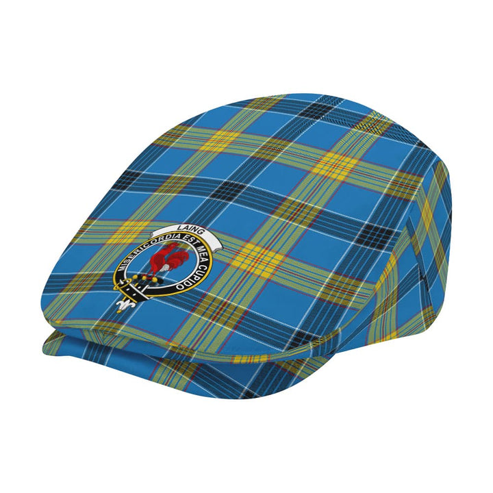 Scottish Laing Clan Crest Tartan Flat Cap Tartan Plaid 2