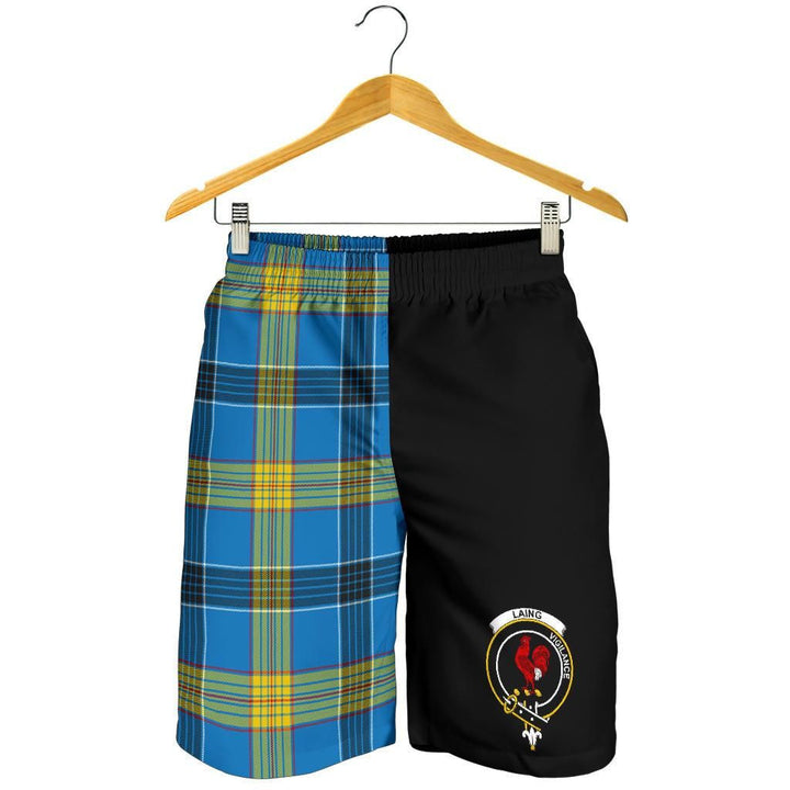 Scottish Laing Clan Crest Tartan Half of Me Men's Shorts