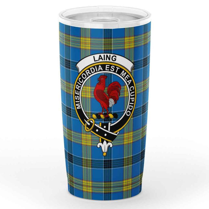 Scottish Laing Clan Crest Tartan Insulated Tumbler Tartan Plaid 1