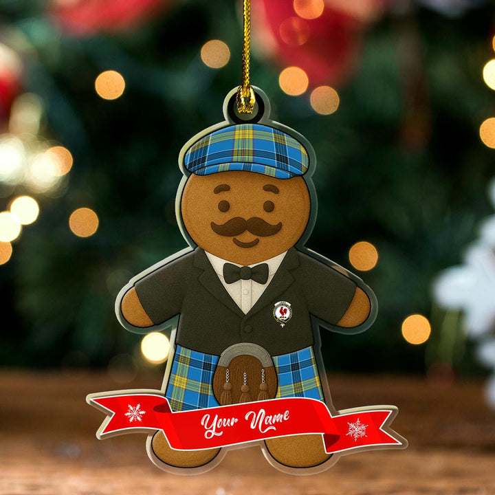 Scottish Laing Clan Crest Tartan Ornament Custom Gingerbread Scotsman Tartan Plaid
