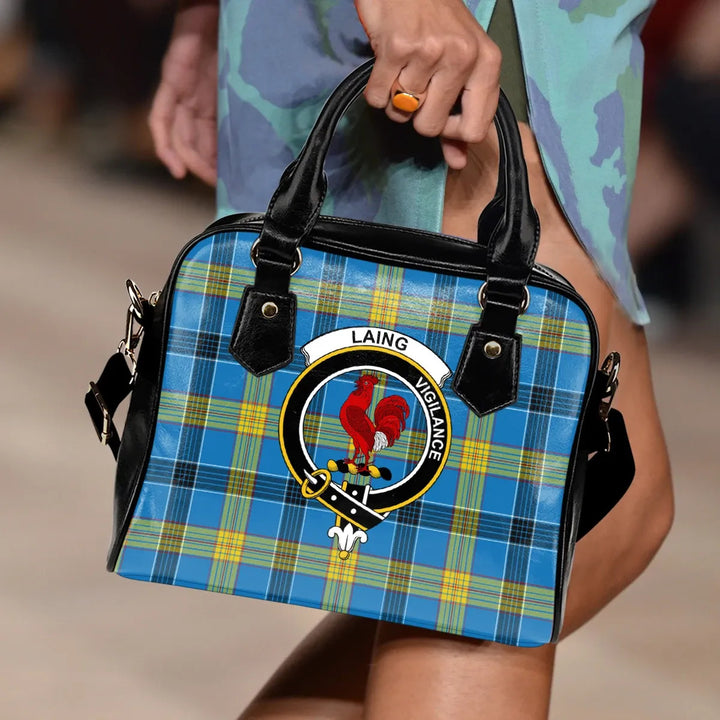 Scottish Laing Clan Crest Tartan Shoulder Handbag Tartan Plaid 3
