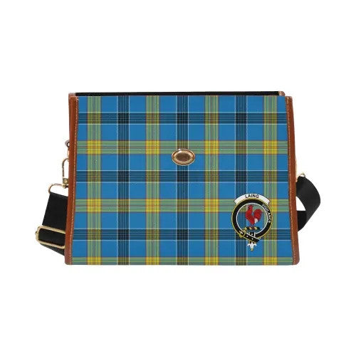 Scottish Laing Clan Crest Tartan Waterproof Canvas Bag Tartan Plaid 1