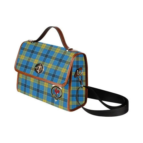 Scottish Laing Clan Crest Tartan Waterproof Canvas Bag Tartan Plaid 4