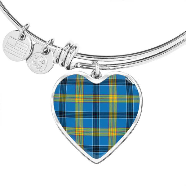 Scottish Laing Clan Tartan Bangle Heart Tartan Plaid 1