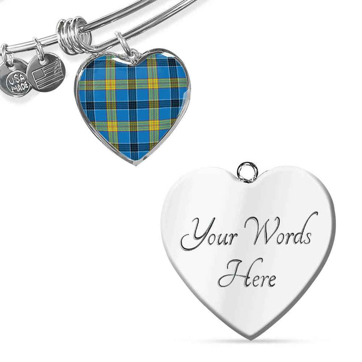 Scottish Laing Clan Tartan Bangle Heart Tartan Plaid 3