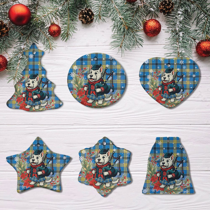 Scottish Laing Clan Tartan Ceramic Ornament Cute Scottish Terrier Dog All Style Tartan Plaid