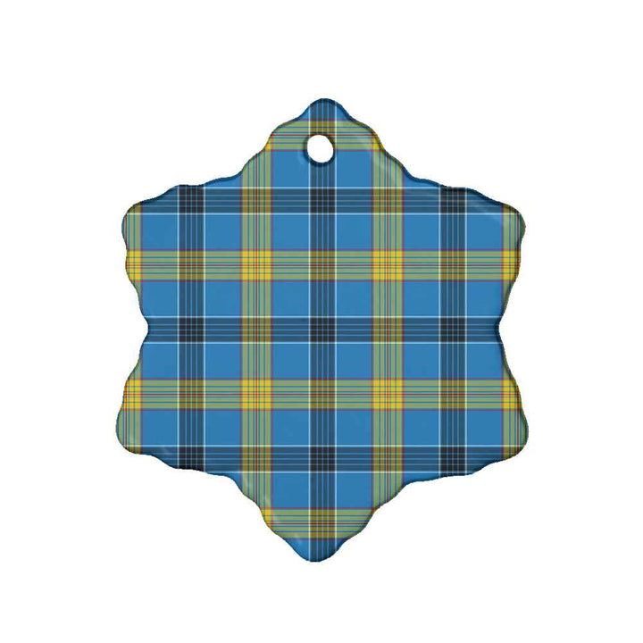 Scottish Laing Clan Tartan Ceramic Ornament Snow Flake Shape Tartan Plaid