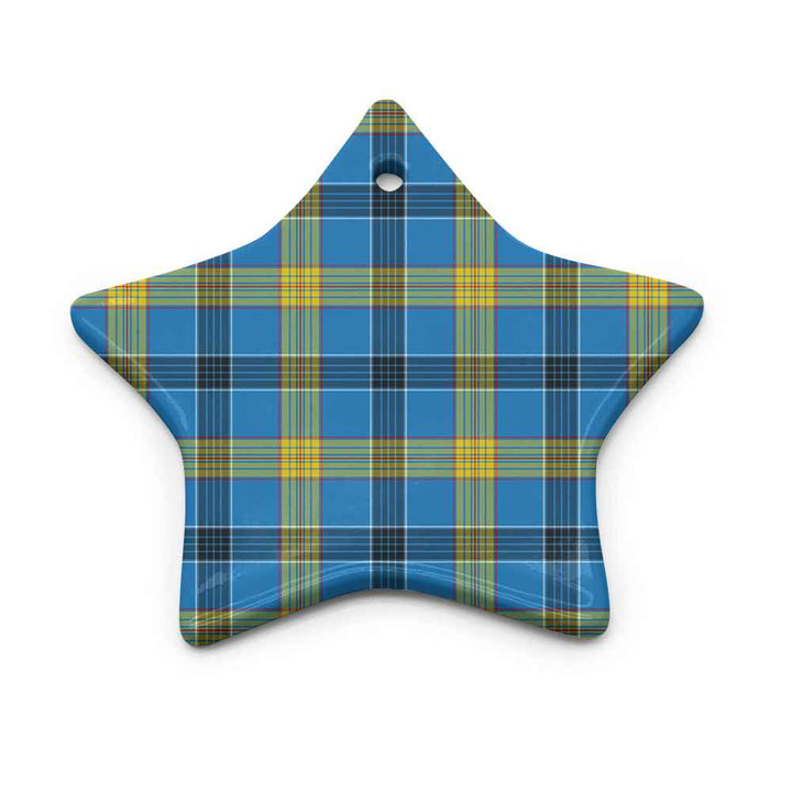 Scottish Laing Clan Tartan Ceramic Ornament Star Shape Tartan Plaid