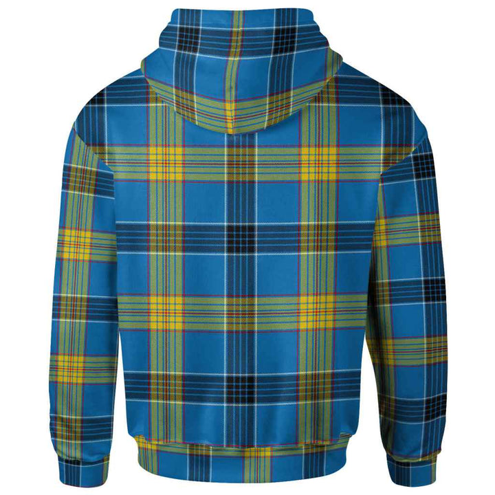 Scottish Laing Clan Tartan Hoodie Back Side Tartan Plaid