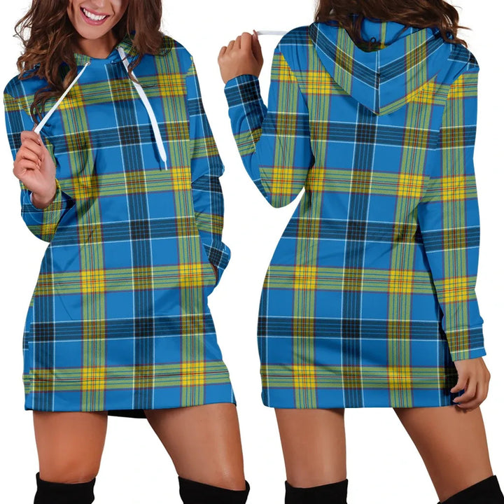 Scottish Laing Clan Tartan Hoodie Dress
