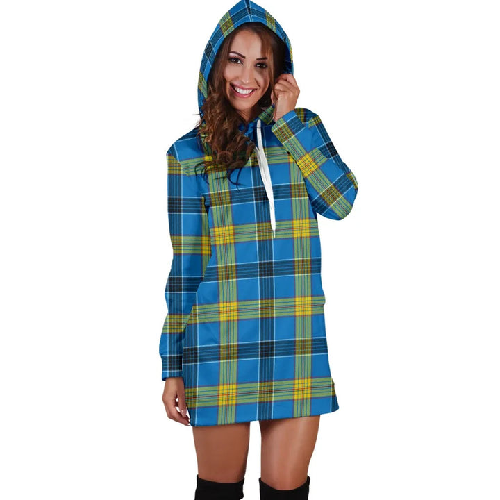 Scottish Laing Clan Tartan Hoodie Dress