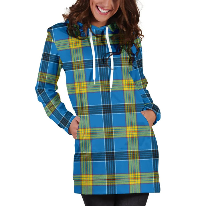 Scottish Laing Clan Tartan Hoodie Dress