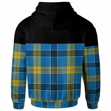 Scottish Laing Clan Tartan Hoodie - Horizontal Style Back Side Tartan Plaid