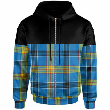 Scottish Laing Clan Tartan Hoodie - Horizontal Style Zip Tartan Plaid