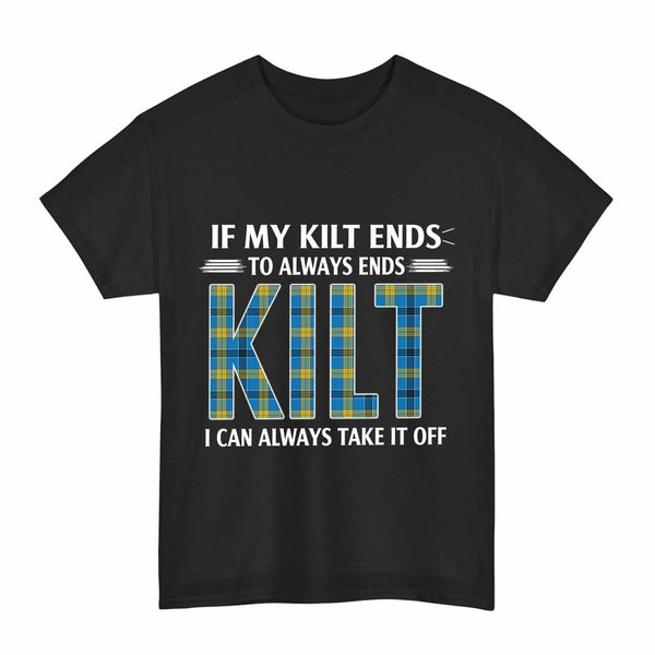 Scottish Laing Clan Tartan Kilt Pride T-Shirt Tartan Plaid Black Color