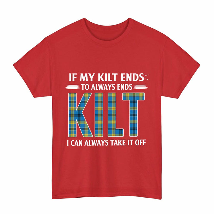 Scottish Laing Clan Tartan Kilt Pride T-Shirt Tartan Plaid Red Color