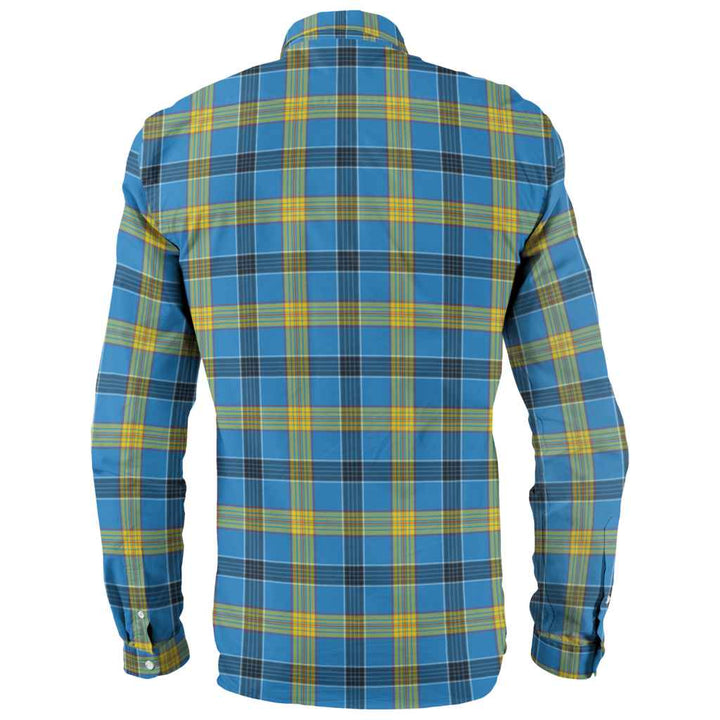 Scottish Laing Clan Tartan Long Sleeve Shirt Back Side Tartan Plaid