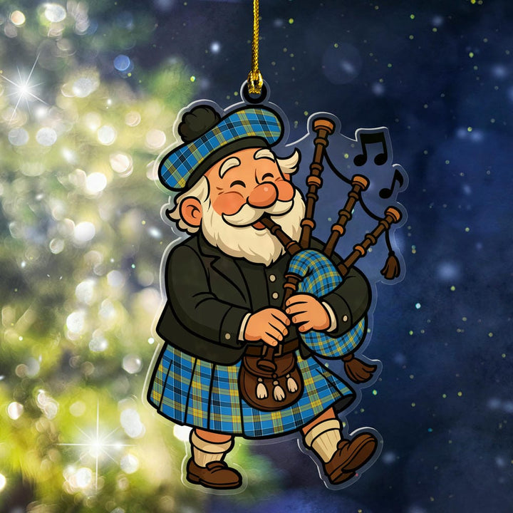 Scottish Laing Clan Tartan Ornament Scottish Santa In Kilt Tartan Plaid