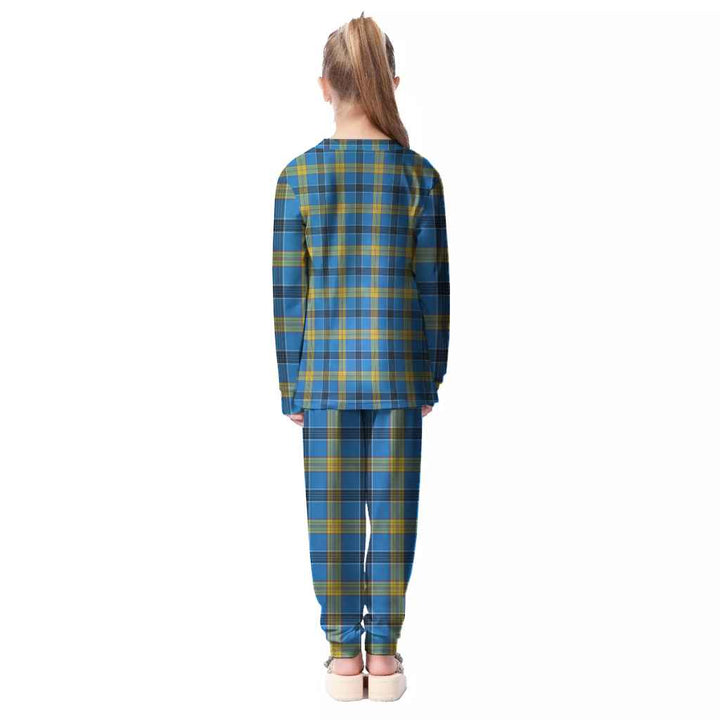 Scottish Laing Clan Tartan Pajama Set Kid Back Side Tartan Plaid