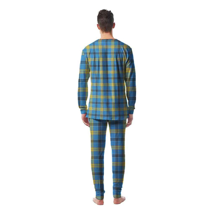 Scottish Laing Clan Tartan Pajama Set Men Back Side Tartan Plaid