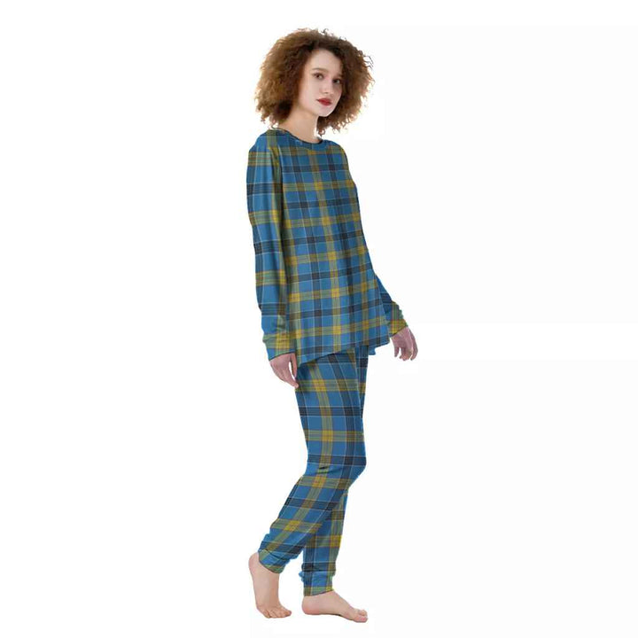 Scottish Laing Clan Tartan Pajama Set Women Front Side Tartan Plaid