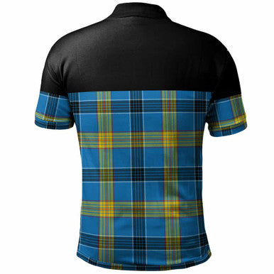 Scottish Laing Clan Tartan Polo Shirt - Horizontal Style Back Side Tartan Plaid