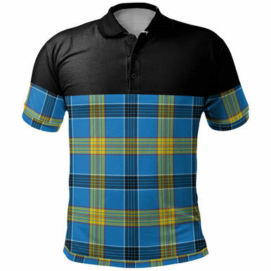 Scottish Laing Clan Tartan Polo Shirt - Horizontal Style Front Side Tartan Plaid