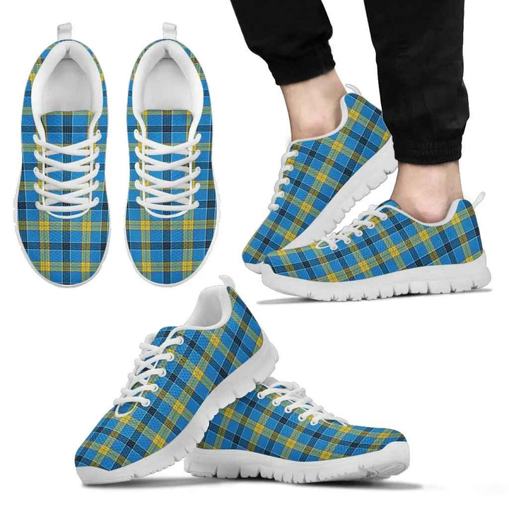 Scottish Laing Clan Tartan Sneakers White Sole Tartan Plaid