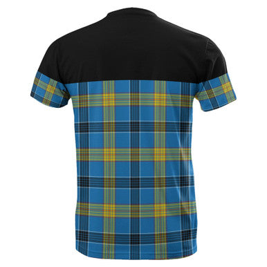 Scottish Laing Clan Tartan T-Shirt Horizontal Style Back Side Tartan Plaid
