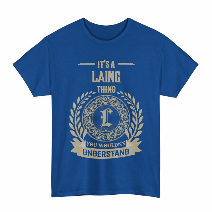 Scottish Laing Clan Tartan T-Shirt - Vintage Family Name Tartan Plaid Royal Color