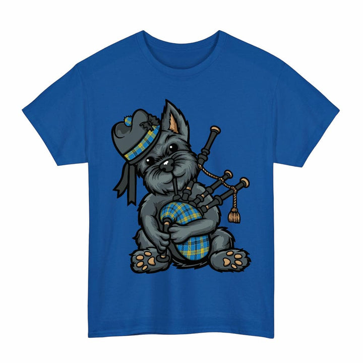 Scottish Laing Clan Tartan Terrier Bagpipes T-Shirt Tartan Plaid Royal Color