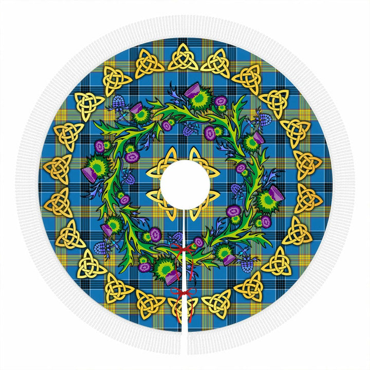 Scottish Laing Clan Tartan Thistle Celtic Knot Christmas Tree Skirt Tassels Tartan Plaid 1