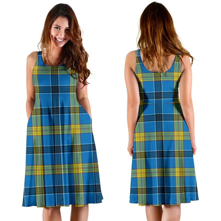 Scottish Laing Clan Tartan Women Midi Dress