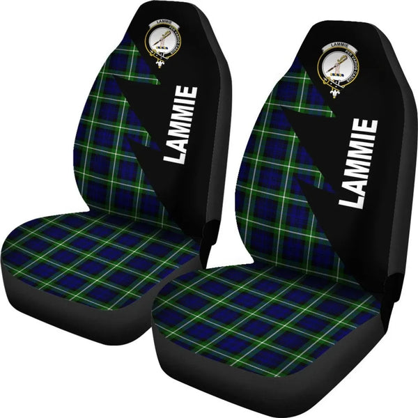 Scottish Lammie Clan Crest Tartan Car Seat Covers - Flash Style 2