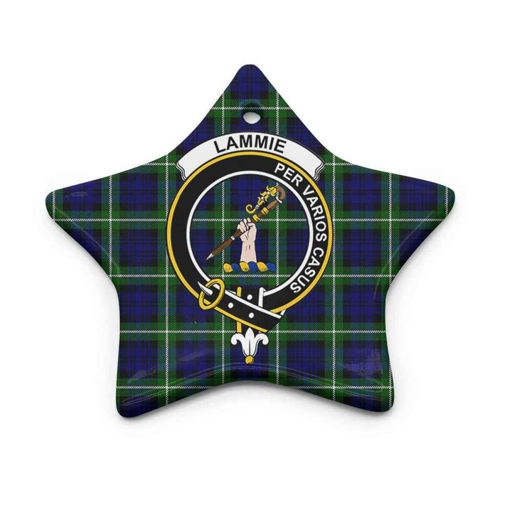 Scottish Lammie Clan Crest Tartan Ceramic Ornament Star Shape Tartan Plaid