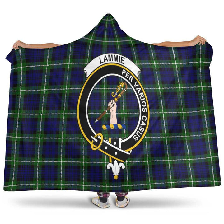 Scottish Lammie Clan Crest Tartan Hooded Blanket Tartan Plaid 1