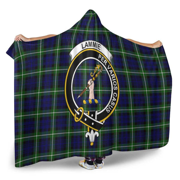 Scottish Lammie Clan Crest Tartan Hooded Blanket Tartan Plaid 2